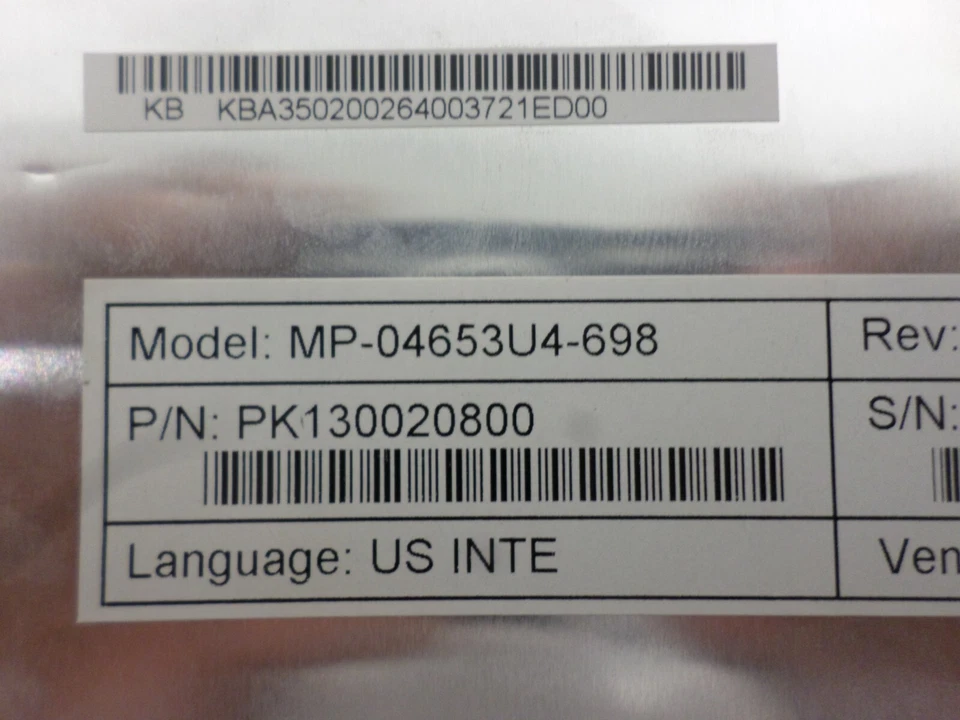 USED Acer Aspire 5100 Series Keyboard  MP-04653U4-698 - Image 4 of 4