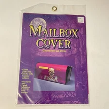 Vtg Paper Magic Group Halloween Mailbox Cover Purple Skeleton 1995 NEW