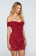 New Free People Maria Suede Bodycon Dress size 10 MSRP: $300