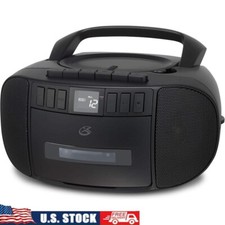 Portable Boombox AM FM Radio CD Cassette Player Stereo Speakers Aux Input New