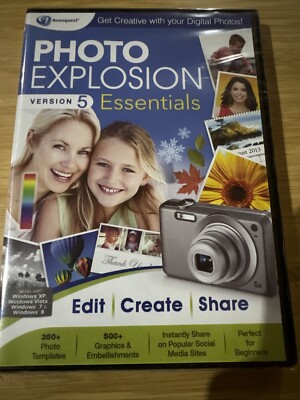 Photo Explosion V5 Essentials PC Software Bearbeiten Erstellen Teilen Neu