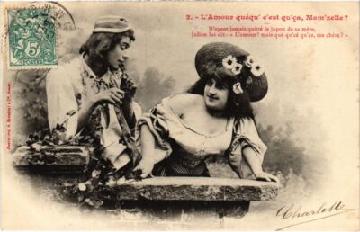 CPA AK 2. L'Amour quequ c'est qu'ca Mam'zelle ? BERGERET (1320999)
