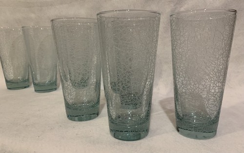 8 Libbey Spaghetti String Drizzle Tumbler Drink Glasses Atomic Pale Ice Blue - Picture 5 of 13