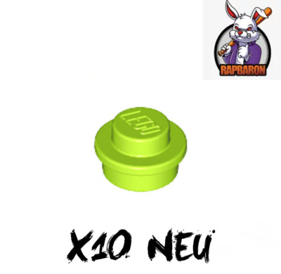 Lego    10x 1x1 Platte   Rund   Lime   Grün   4073   Neuware