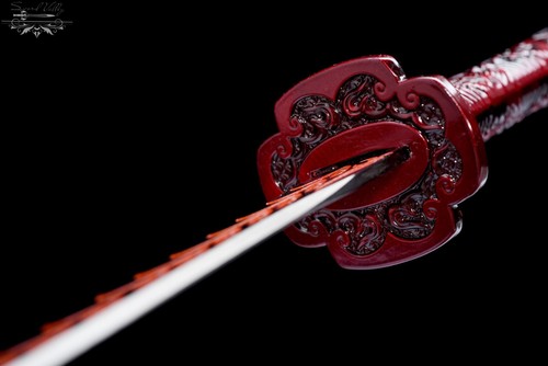 Handmade Katana/Red/Full Tang/High-Quality Blade/Collectible Sword/Traditional - Picture 10 of 11