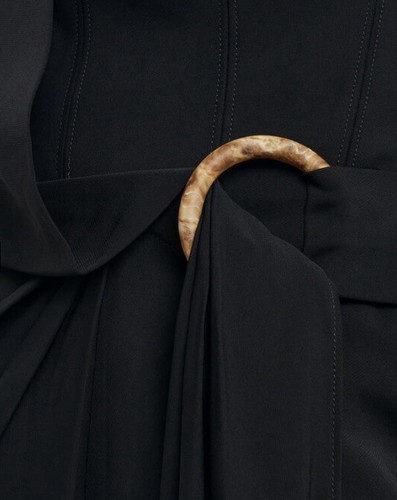 Acler Maine Draped Midi Dress Black Size US 4 New With Defects $450 - Picture 3 of 24
