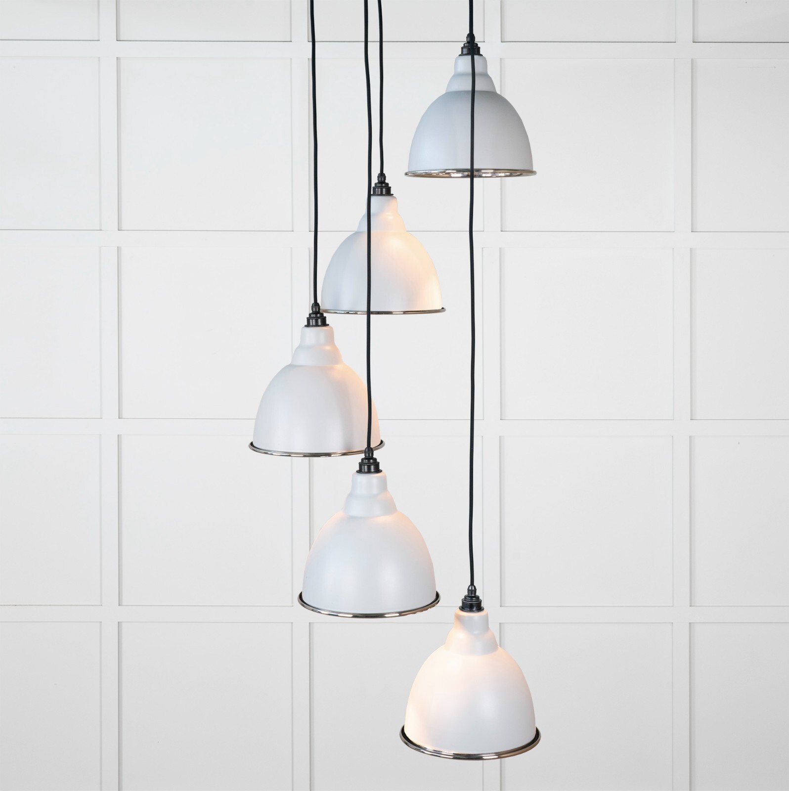 From The Anvil 49740SBI Hammered Nickel Brindley Cluster Pendant in Birch