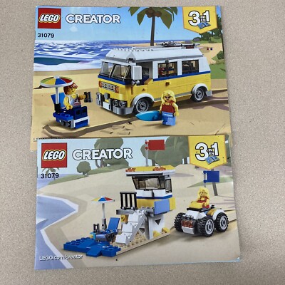LEGO Creator Sunshine Surfer Van 31079 Lot Of 2 Instruction