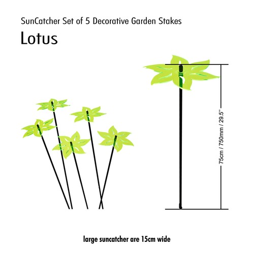 5x Sonnenfänger Deko Garten Pfähle Lotus fluoreszierend Zubehör Ornament Geschenk - Bild 16 von 25