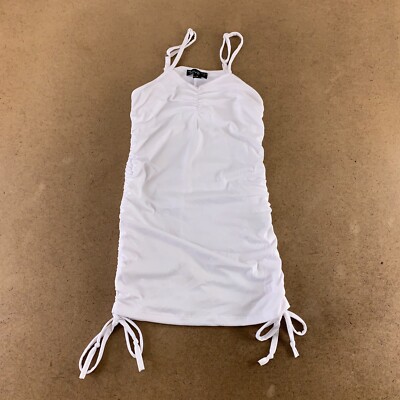 white drawstring bodycon dress Cut Out Drawstring Front Bodycon Dress