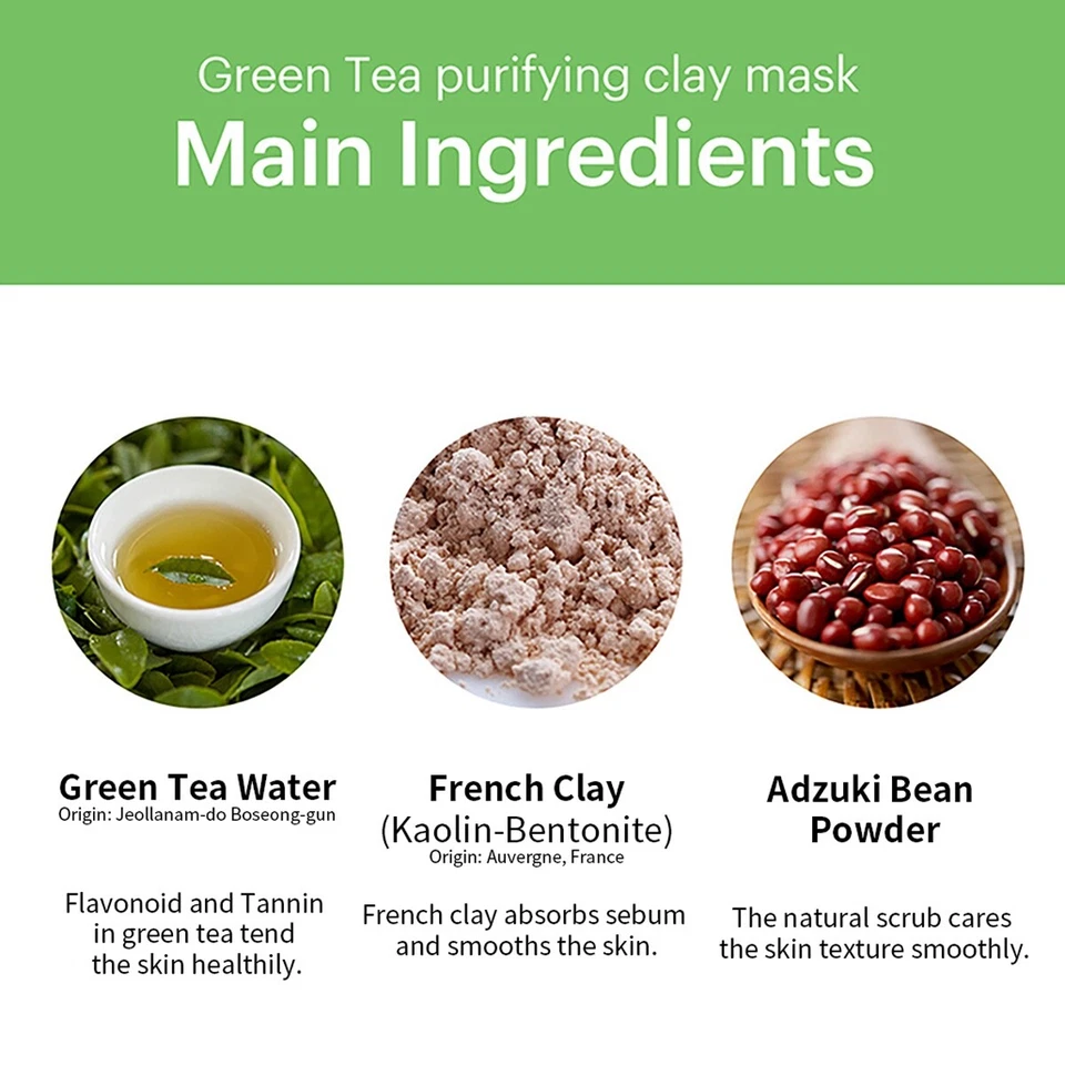 [skin79] Mascarilla de arcilla purificante de té verde 100 ml/3,38 fl. oz Mascarilla exfoliante Foto 3 de 4