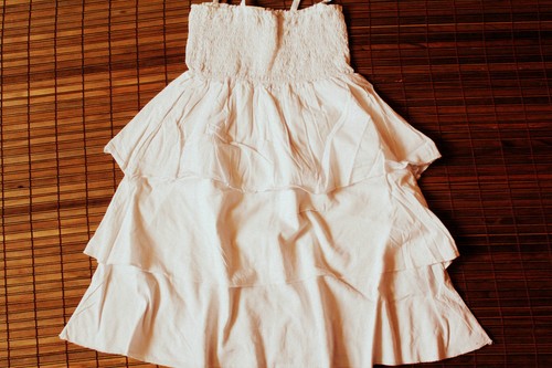 Kleid Sommerkleid wollweiß Spaghetti Träger 146/S 152/M 158/L 164/XL 176/XXL - Bild 3 von 3