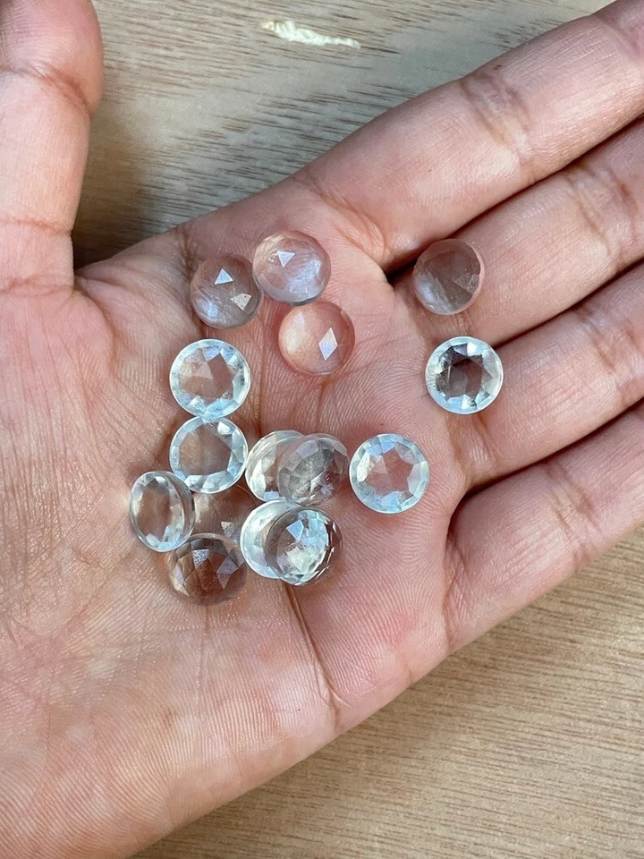 Natural Crystal Quartz Round Rose Cut Gemstone Wholesale Gemstones For Craft - Image 2 of 4
