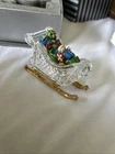 Waterford Crystal Jewels Collection Miniature Christmas Sled CIB Vintage