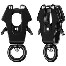 Reginary 2 Pcs Frog Clip Black Dog Leash Clasp 360 2.95 x 1.54 inches,