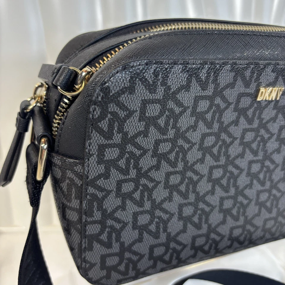 Bolso de mano DKNY para mujer cámara tutú negro con doble cremallera Foto 3 de 4