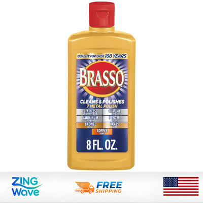 Brasso Multi-Purpose Metal Polish 8 oz Brass Copper Chrome Cleaner