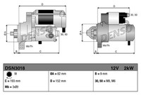 Denso Starter 2 KW FüR Fiat Grande Punto 1.4 1.3 D Multijet 1.9 Alfa Romeo 159