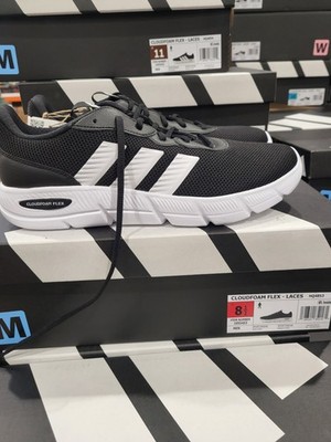 Adidas Cloudfoam Flex Men's Athletic Sneakers Black White Size 9 HQ4854