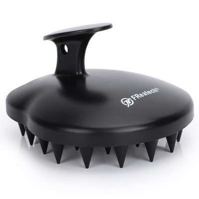 FREATECH 100% Silicone Hair Scalp Massager Shampoo Brush for Care Black