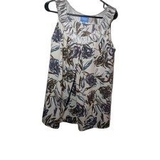 Simply Vera Wang Shirt Tank Top Sleeveless Blouse Floral Women's Size 8 Medium