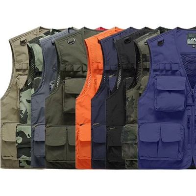 Herren Safari Weste funktionale Arbeitsweste Outdoor Anglerweste Weste Ärmellos - Bild 1 von 4