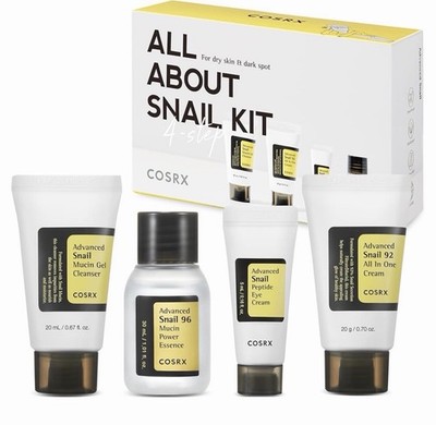 COSRX All About Snail Mucin Korean Skin Care Set, Mini Travel Essentials,
