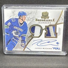 Upper Deck 2015-16 The Cup Honorable Numbers Autograph Jared McCann /91 rookie
