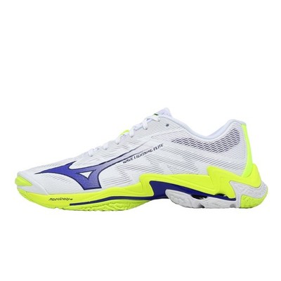 Mizuno Wave Lightning Elite White Blue Yellow Men Volleyball Shoes