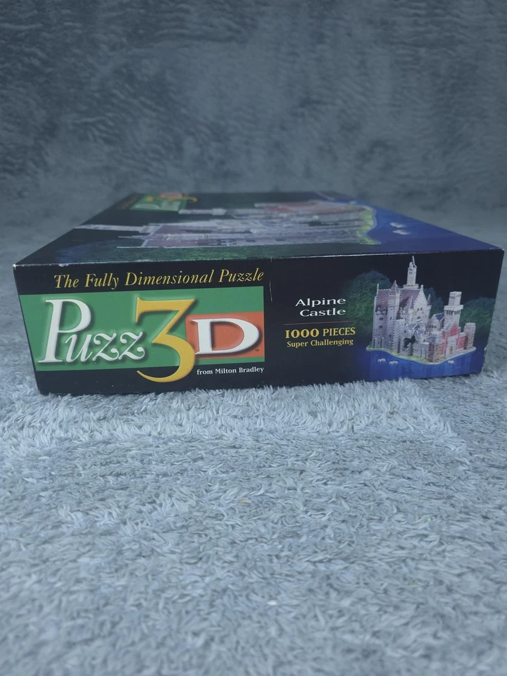 Vintage 1994 Puzz 3D Alpine Castle Puzzle 1000 Piece Milton Bradley Foam Germany - Image 2 of 4