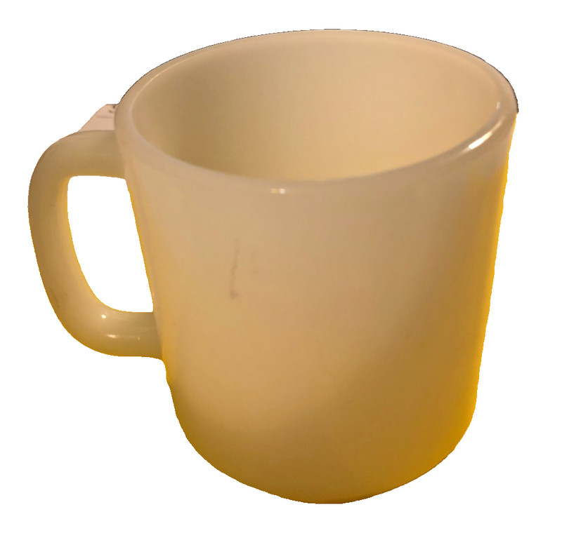 Vintage Glasbake Milk Glass Coffee Cup Mug Heat Resistant 10 oz #