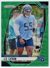 J.C. Latham 2024 Panini Prizm #334 Rookie Tennessee Titans Green Wave RC
