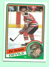 (1) PAT VERBEEK 1984-85 O-PEE-CHEE # 121 DEVILS ROOKIE EX-MT CARD (N4567). rookie card picture