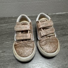 Vans Pink Sparkle Toddler Shoes Size 6 US 5.5 UK 22 EUR