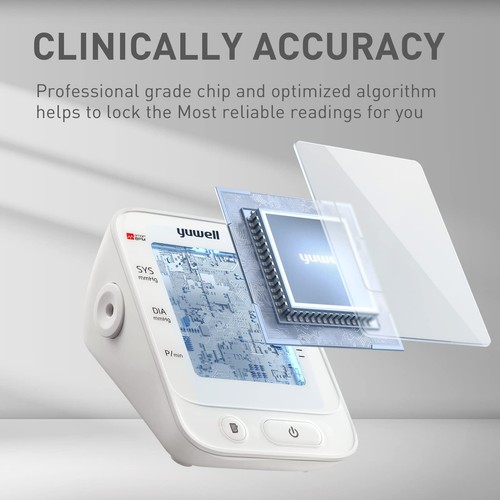 yuwell Monitor de Presión Arterial, Manguito de Presión Arterial Grande Superior del Brazo, Digital B... - Imagen 3 de 10