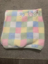 Parent's Choice Baby Blanket Pastel Squares Blocks Patchwork Bear Duck