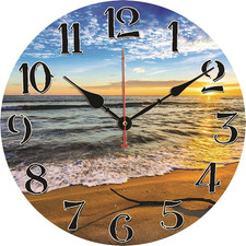 Nautical Sea Wall Clock, Small Coastal Beach Ocean Clocks, Decorative Battery Op