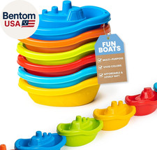 Stackable Toy Boat 6Pcs Educational Water Toys for Toddlers 1-3, Baby Pool Ess