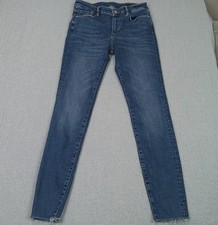AllSaints Womens Size 28 Miller Blue Jeans with Raw Hem