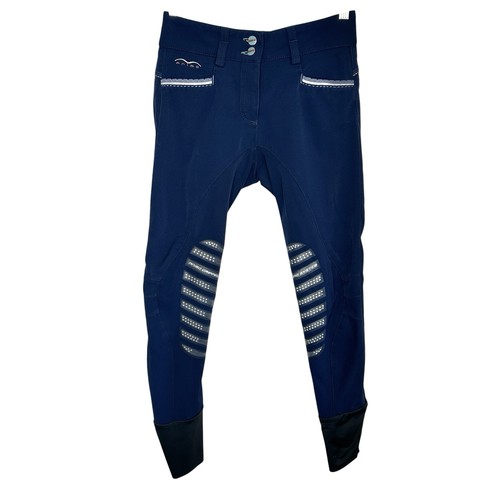 Animo Equestrian Knee Grip Riding Breeches Pants IT 40 27" Waist Stretch Italy