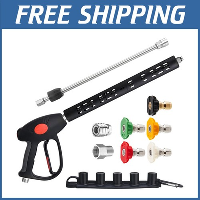 #ad Versatile Pressure Washer Spray Gun 40 Inch 5 Nozzle Tips $59.39