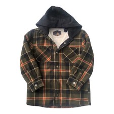 Freedom Foundry Plush Lined Fleece Jacket Youth Boys Size Small 7/8 sherpa Plaid
