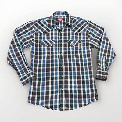 Red Ranch Pearl Snap Long Sleeve Shirt Mens Large