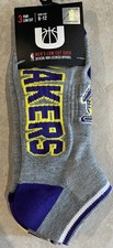 NBA Socks Los Angeles Lakers 3 Pair Ankle Size Large 6-12 NBA Basketball