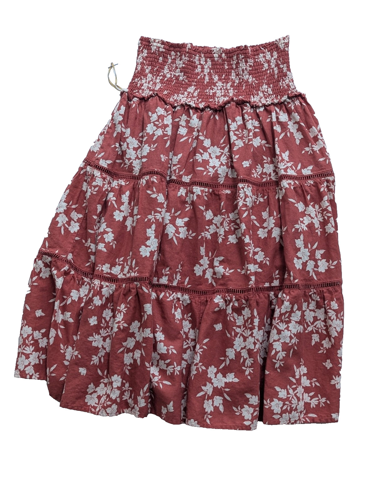 House of Harlow 1960 Women's Size S Tiered Skirt  Terracotta Floral Print NWT