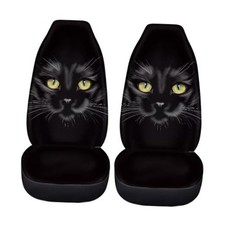Black Cat Seat Covers for Women,2 Pcs Black Cat Automotive Bucket Seat Covers
