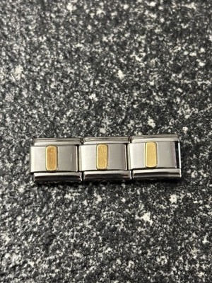 Original nomination modular Italian charm gold letter I 18 Kt Stainless steel 