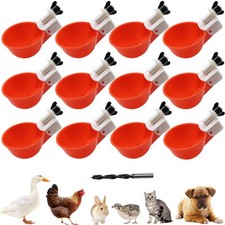 Chicken Waterer Cups, 12 Packs Poultry Water Feeder with Drill, Large Poultry...