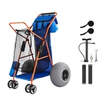 Uimoso Beach Cart Wagon with 12" Balloon Wheels for Sand and Gardening Use