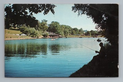 Schenk Lake Oglebay Park Wheeling W Va Vintage Postcard
